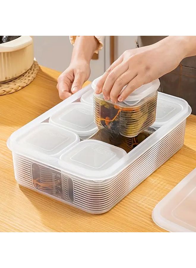 7pcs Stackable Food Storage Containers White Flip Top Lids BPA Free Microwave Safe - Image 3