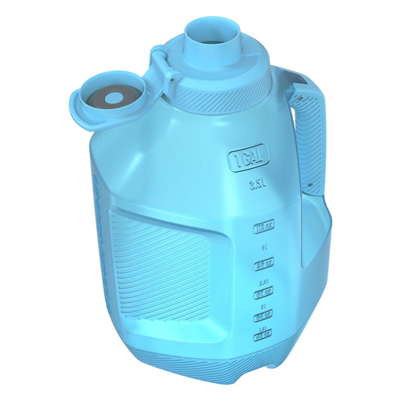 اندر ارمر تحت درع 1 زجاجة ماء جالون - مقاومة للتسرب ثنائية الاتجاه قبعة ناعمة صنبور وفم عريض - زجاجة ماء صالة ألعاب رياضية خالية من BPA مع علامات القياس - غطاء مقبض قبضة ناعم. - Image 2