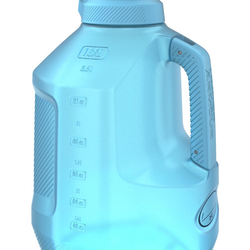 اندر ارمر تحت درع 1 زجاجة ماء جالون - مقاومة للتسرب ثنائية الاتجاه قبعة ناعمة صنبور وفم عريض - زجاجة ماء صالة ألعاب رياضية خالية من BPA مع علامات القياس - غطاء مقبض قبضة ناعم. - Image 4