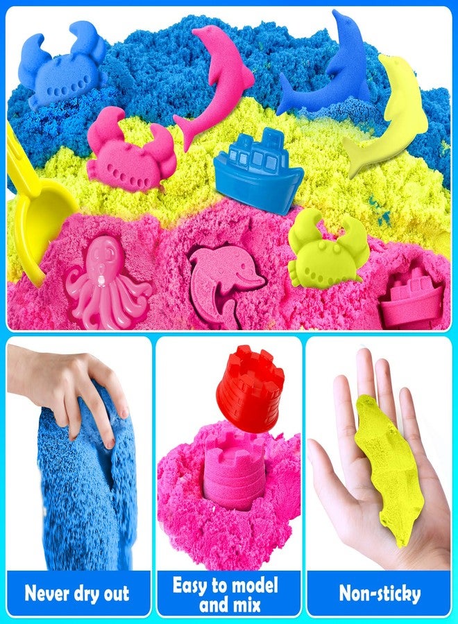 ESSENSON Sensory Bin - 52 PCS Play Sand Kit with 3lbs Magical Sand, Beach Toys Castle Molds Sand Molds, Sensory Toy Sandbox, Kids Gifts for Girls and Boys - Image 4
