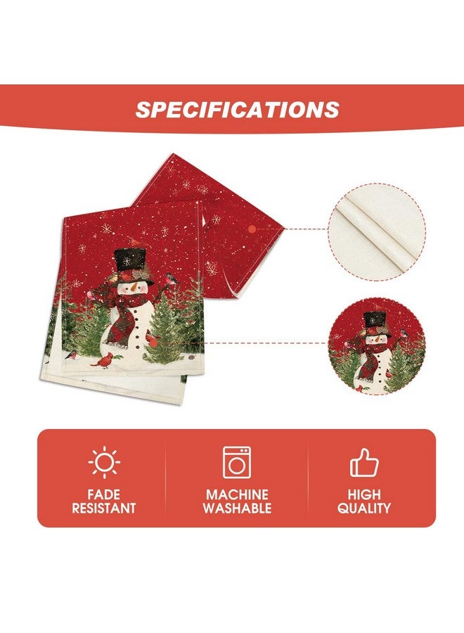 Artoid Mode Snowman Christmas Birds Trees Table Runner, Seasonal Winter Xmas Holiday Kitchen Dining Table Decoration for Indoor Outdoor Home Party Decor 13 x 72 Inch - Image 5