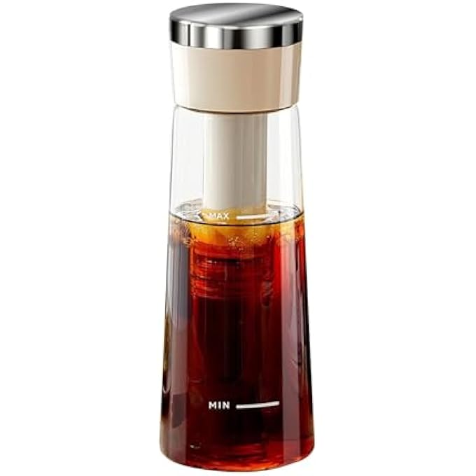 TERRIFI Fast Cold Brew Coffee Maker 750Ml  Portable Iced Coffee Brewer For Tea  Coffee  LeakProof Cold Brew Container With Precision Filter For Home Office Outdoor And Camping Use White - Image 2