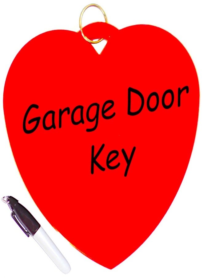 Control Balloon Products Large RED Heart Key Tag, includes Key Ring & Permanent Marker, Never Lost Key Ring, Key Chain, Large Key Ring Holder - Image 2