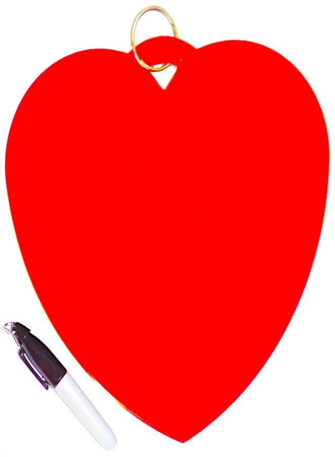 Control Balloon Products Large RED Heart Key Tag, includes Key Ring & Permanent Marker, Never Lost Key Ring, Key Chain, Large Key Ring Holder - Image 1