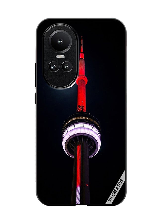 VR CREATIVE Protective Case Cover For Oppo Reno 10 Pro Cn Tower Light up Red Design Multicolour - Image 1
