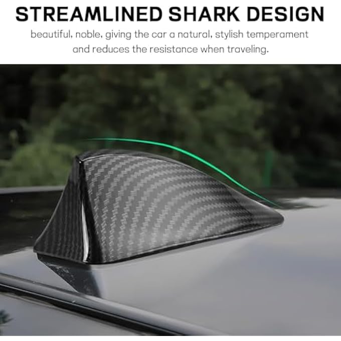 Unity Shark Fin Antenna Cover For Car Roof Universal Decorative Aerial With AmFm Radio Signal Booster SelfAdhesive Carbon Fiber Style Trim For Most Cars - Image 3