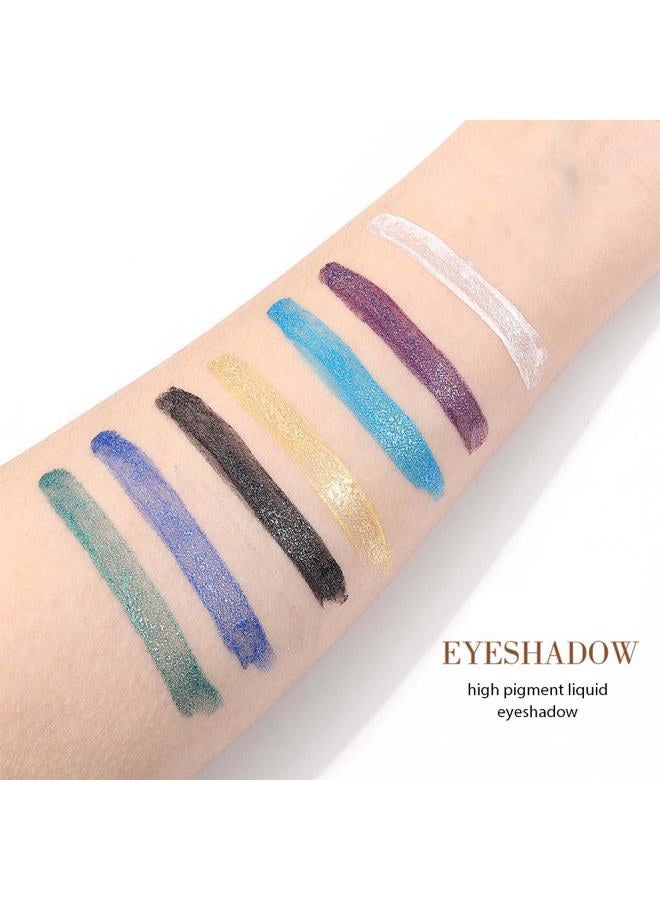 Kilshye Glitter Liquid Eyeshadow Shimmer Eye Shadow Metallic Eyeshadows High Pigment Eyes Shadow Long Lasting Waterproof Eyes Liquid Makeup for Women and Girls Pack of 1 (E- Gold 6) - Image 5