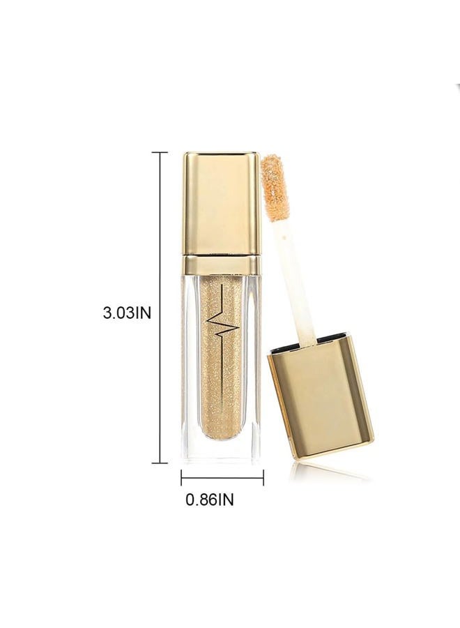 Kilshye Glitter Liquid Eyeshadow Shimmer Eye Shadow Metallic Eyeshadows High Pigment Eyes Shadow Long Lasting Waterproof Eyes Liquid Makeup for Women and Girls Pack of 1 (E- Gold 6) - Image 2