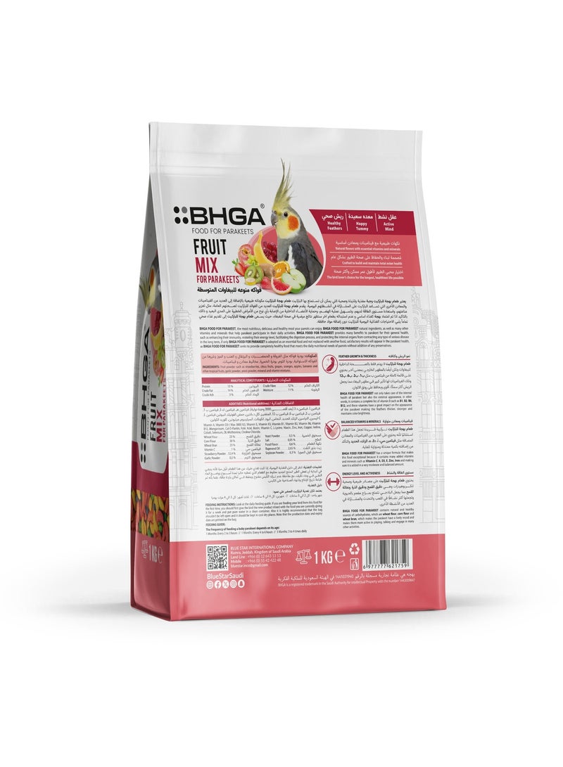 Delightful Premium Fruit Mix for Parakeets 1kg – Natural Parakeet Bird Food with Fruits, Vitamins & Minerals for Active Birds - Image 2