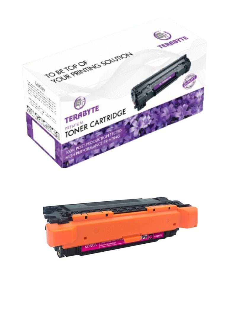 Terabyte 507A Toner Cartridge CE403A Compatible For Laser Jet Enterprise 500 Color M551n M525f M525dn M570M 575f Printer 403A 507 (CE403A(Magenta)) - Image 1