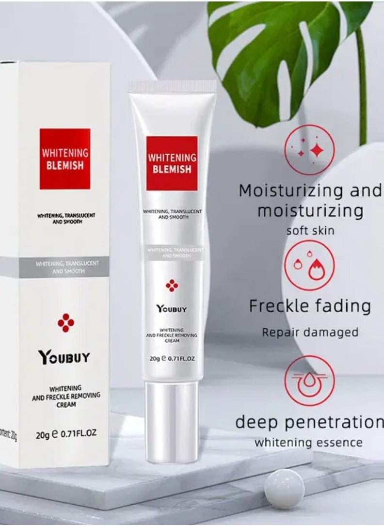 YOUBUY - Whitening Blemish Cream Whitening and Freckle Removing Cream Dark Spot Remover for Face Fade Fine Lines and Melasma Freckle Remover Hyperpigmentation Care Dark Circle Removing Essence 20g - Image 1