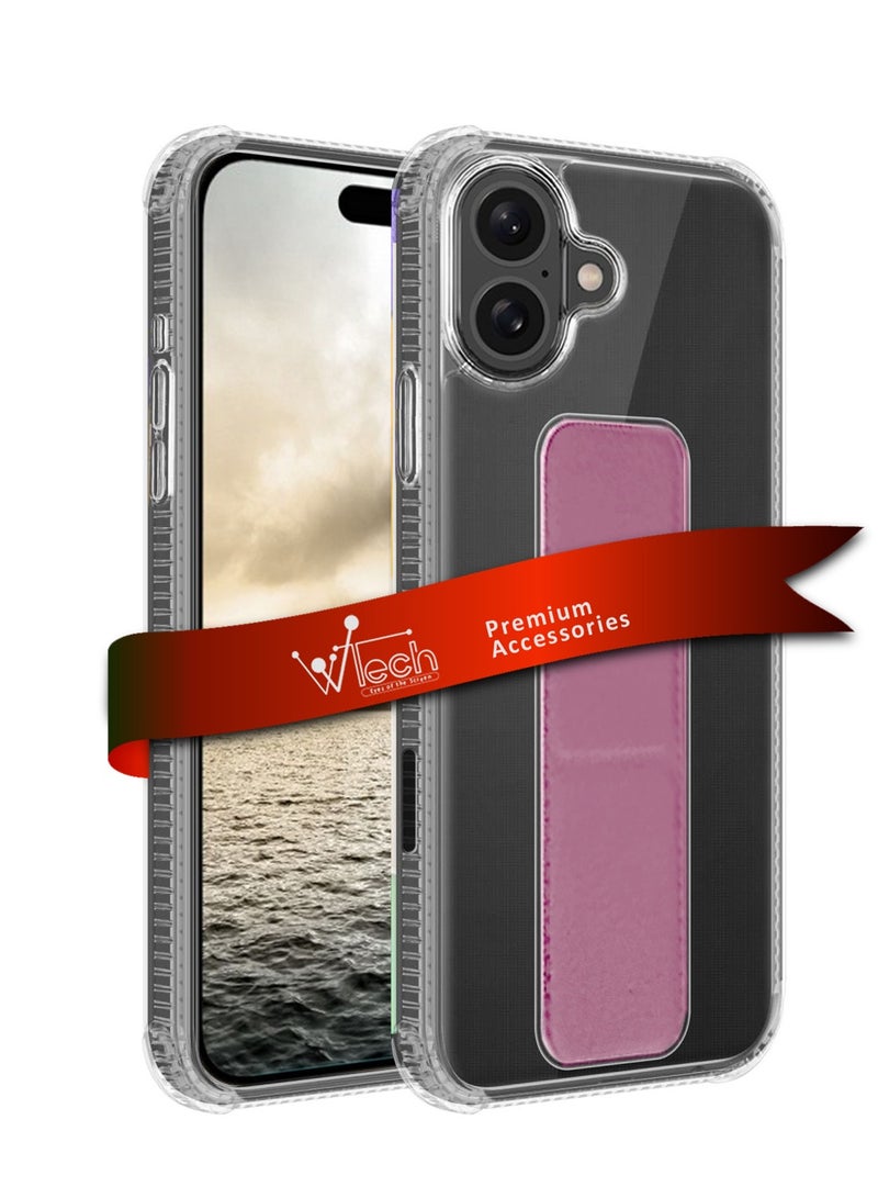 دبليو تيك غطاء الحماية الهوائي لآيفون 16 2024 TPU - شفاف/وردي - Image 1