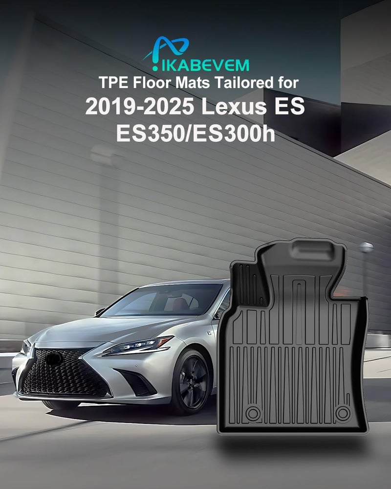 IKABEVEM Custom Fit Floor Mats and Cargo Mat for Lexus ES 2019-2024 (ES350/ES300h) & 2025 ES300h - All Weather Protection - Image 2