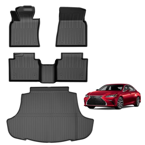 IKABEVEM Custom Fit Floor Mats and Cargo Mat for Lexus ES 2019-2024 (ES350/ES300h) & 2025 ES300h - All Weather Protection - Image 1