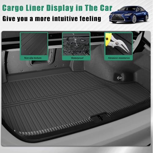 IKABEVEM Custom Fit Floor Mats and Cargo Mat for Lexus ES 2019-2024 (ES350/ES300h) & 2025 ES300h - All Weather Protection - Image 4
