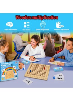 MAGIC VAULT Wooden Math Multiplication Board, Montessori Multiplication Board Game, Rainbow Educational Math Blocks Board, Children Learning Counting Toys for Chart to Acquire Basic Math Operations (A)  - Image 3