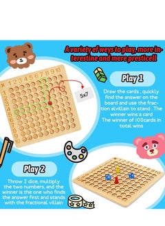 MAGIC VAULT Wooden Math Multiplication Board, Montessori Multiplication Board Game, Rainbow Educational Math Blocks Board, Children Learning Counting Toys for Chart to Acquire Basic Math Operations (A)  - Image 5