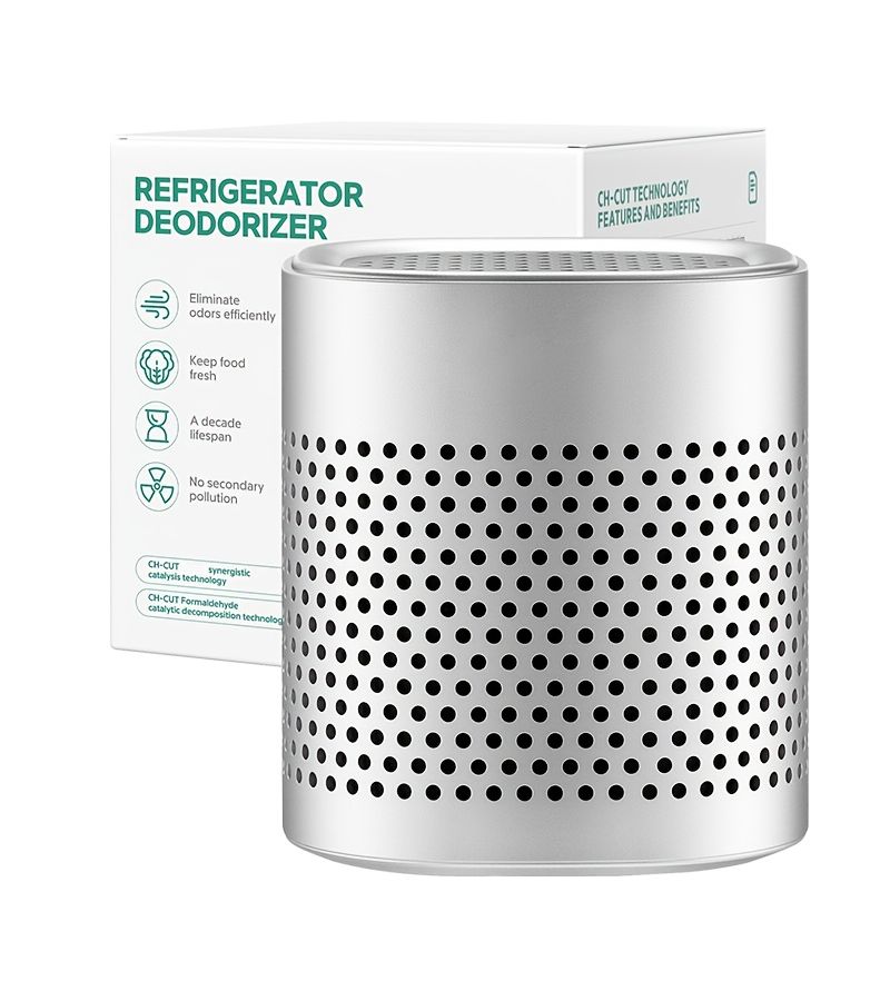 Refrigerator Deodorizer For RV Closet Car Fridge Freezer Lasts 10 Years High Quality Stainless Steel Silvery CH CUT Technology No Electricity Need Travel Size Odor Eliminator More Effective Than Baking Soda Bamboo Charcoal - Image 1