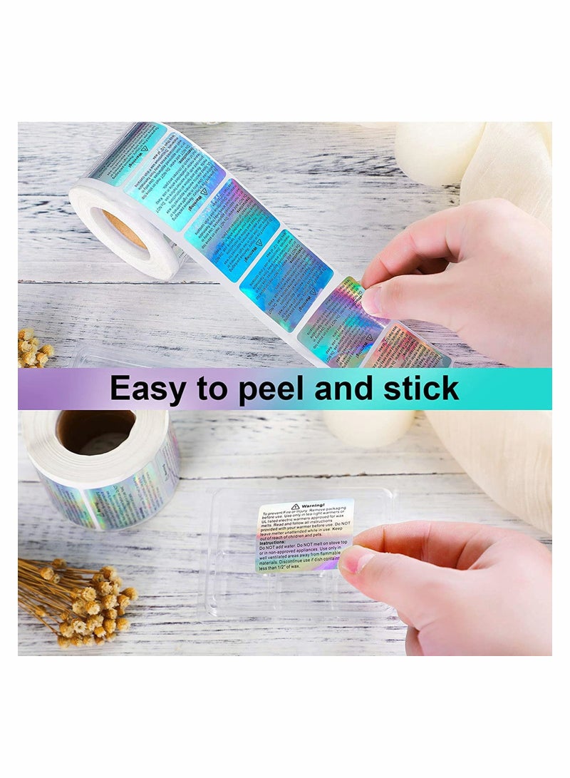 Excefore Candle Warning Stickers Label, Waterproof Candle Safety Decals with 100 Pieces Cotton Candle Wicks for Wax Melt Molds, 1.8 x 1.5 Inches 600 Pieces - Image 5