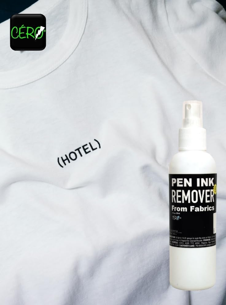 CERO Pen Ink Remover Spray (200ml) - Instant Stain Remover For Clothes Powerful Spray To Eliminate Ink Marker & Ballpoint Pen Stains From Paper Fabric Walls Wood & Hard Surfaces - Image 5