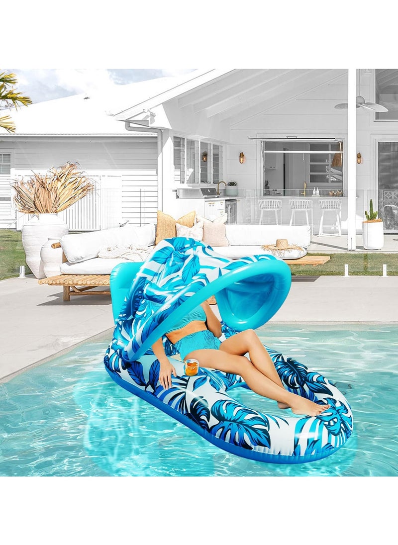 Swimming Hammock Pool Float, Multi-Purpose 4-in-1 Water Floating Chair Rafts (Saddle, Lounge Chair, Hammock, Drifter) for Swimming Pool, Pool Floats Chair Inflatable Floating Bed