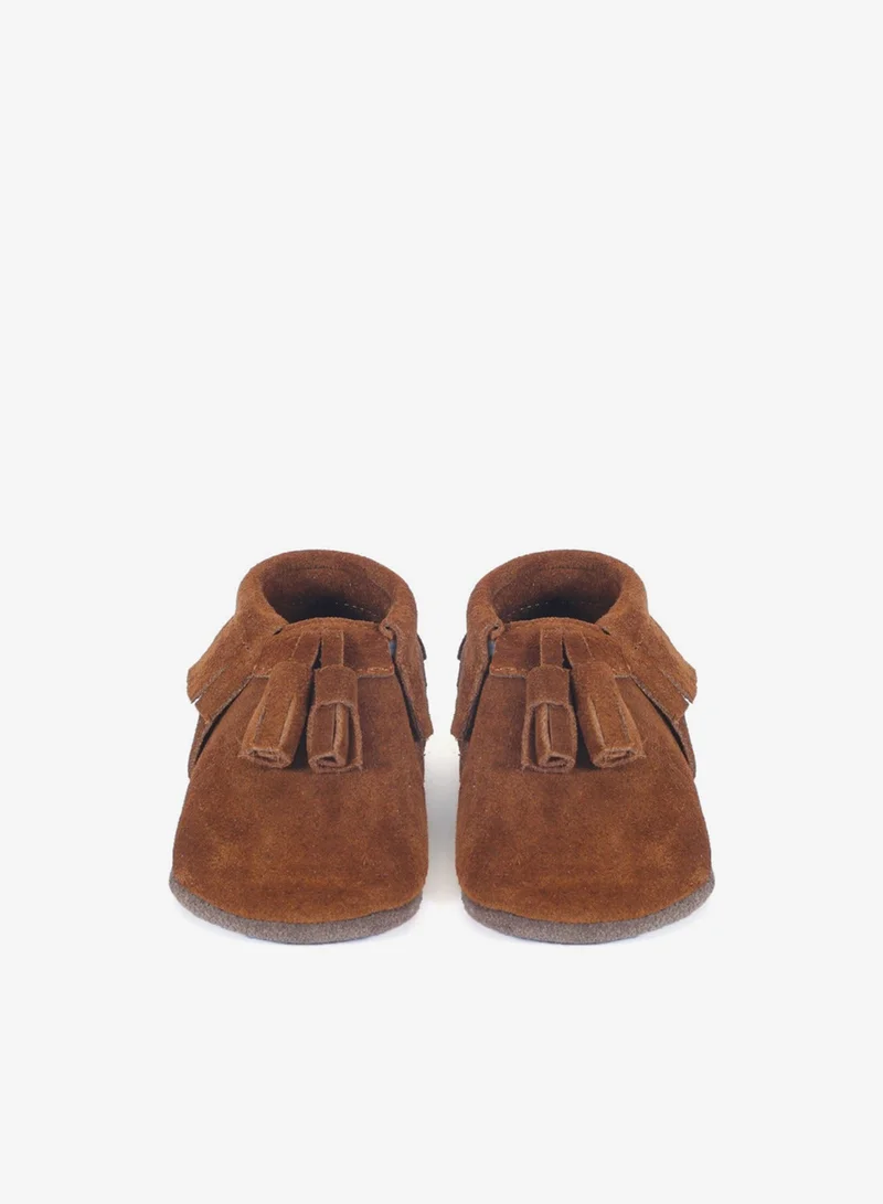 Yoyo Junior Camel brown Genuine Suede Leather Moccassins