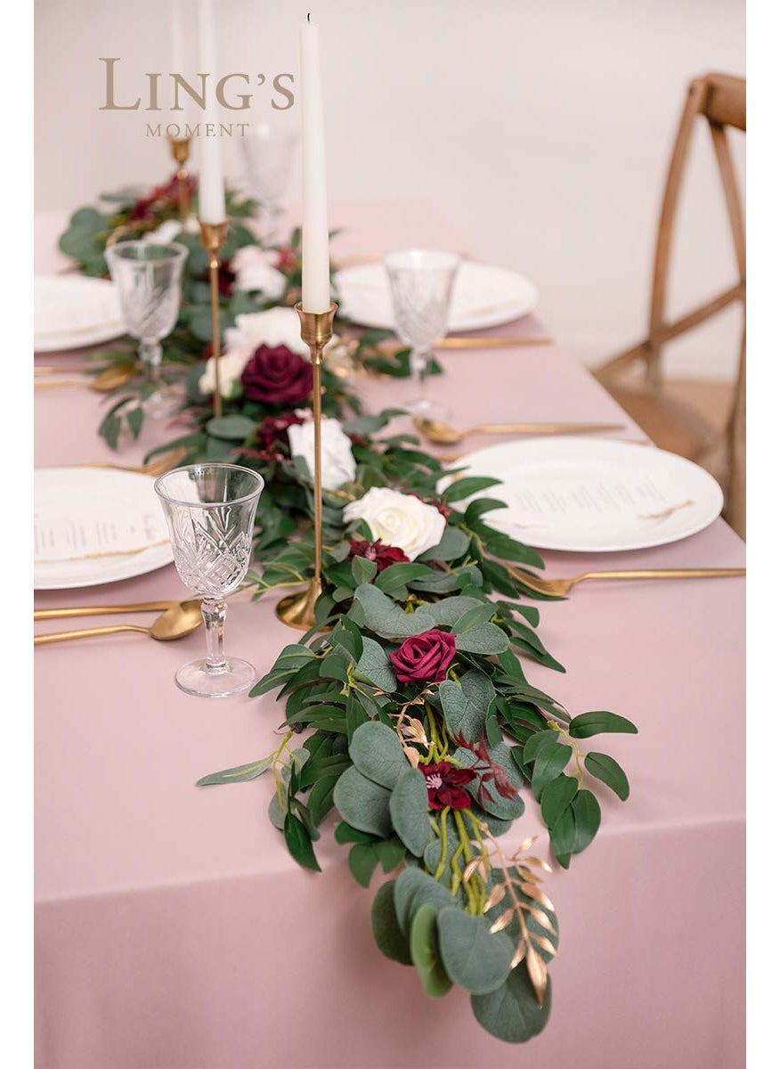 Ling's moment Ling's Moment Artificial Eucalyptus and Willow Garlands  2pcs Fake Vines Greenery Leaves for Wedding Backdrops/Arch/Flower Garland Greenery Decor  5.9ft  - Image 2