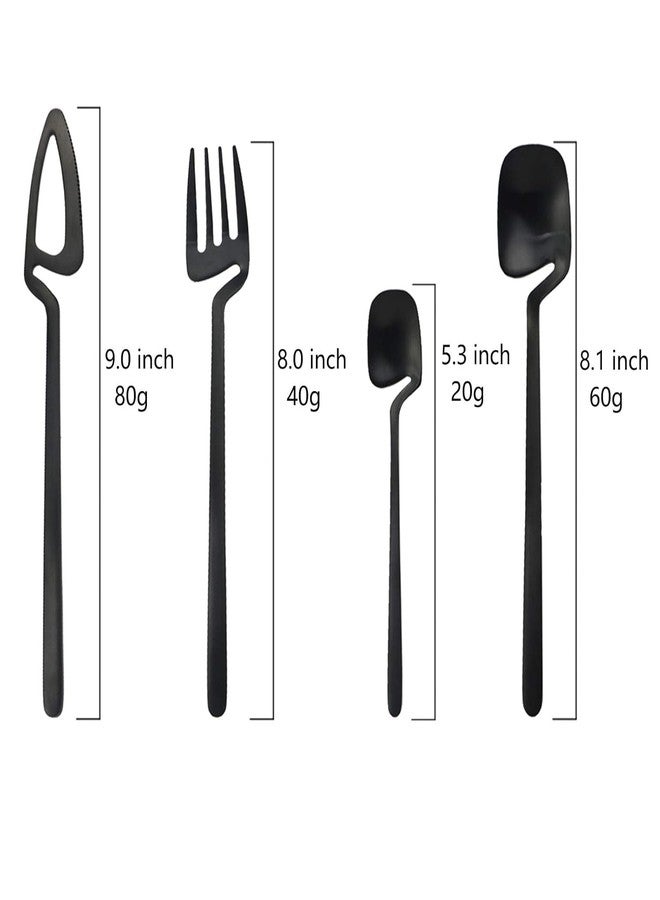 MAPPLE CREATION Stainless Steel Dinnerware Set - Hammered Handle Design, Dishwasher Safe, Bulk Order Available - for Home, Kitchen, Restaurant, Party, Christmas, Wedding (Black) - Image 4