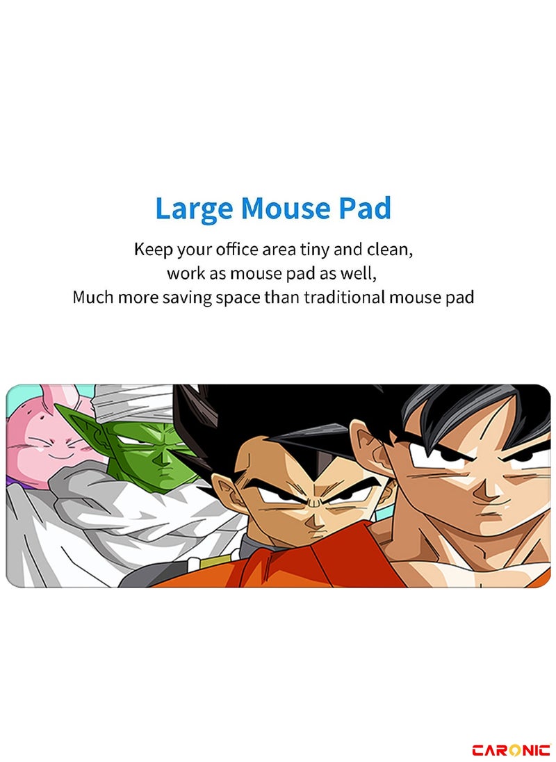 CARONIC - Large Gaming Mouse Pad with Superior Micro Weave Cloth Extended Desk Mousepad with Stitched Edges Non-Slip Base Water Resist Keyboard Pad For Gamer And Office Home DBZ 300 - Image 1