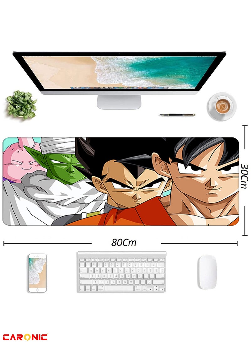 CARONIC - Large Gaming Mouse Pad with Superior Micro Weave Cloth Extended Desk Mousepad with Stitched Edges Non-Slip Base Water Resist Keyboard Pad For Gamer And Office Home DBZ 300 - Image 1