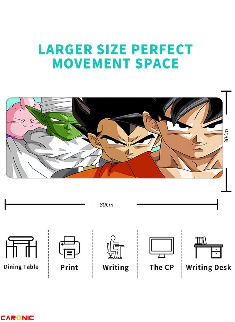 CARONIC - Large Gaming Mouse Pad with Superior Micro Weave Cloth Extended Desk Mousepad with Stitched Edges Non-Slip Base Water Resist Keyboard Pad For Gamer And Office Home DBZ 300 - Image 1