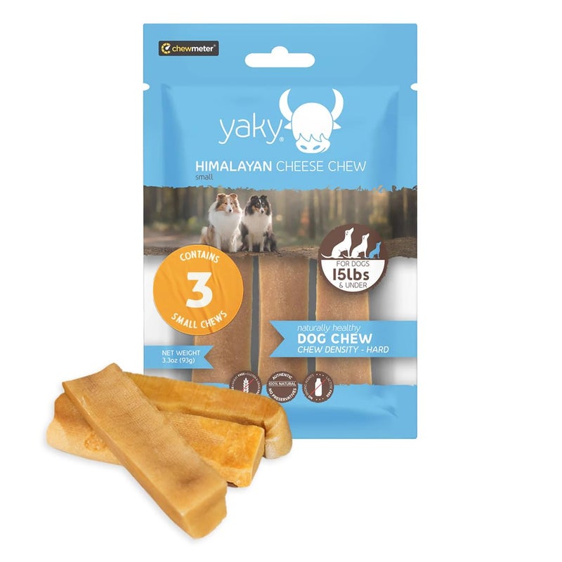 Himalayan Dog Chew مضغ جبنة الياك الهيمالايا، 100% طبيعي، يدوم طويلاً، خالي من الجلوتين، صحي وآمن للكلاب، خالي من اللاكتوز والحبوب، غني بالبروتين، خالي من البقع، صغير، للكلاب التي تزن 15 رطلاً وأقل، 3.3 أونصة - Image 1