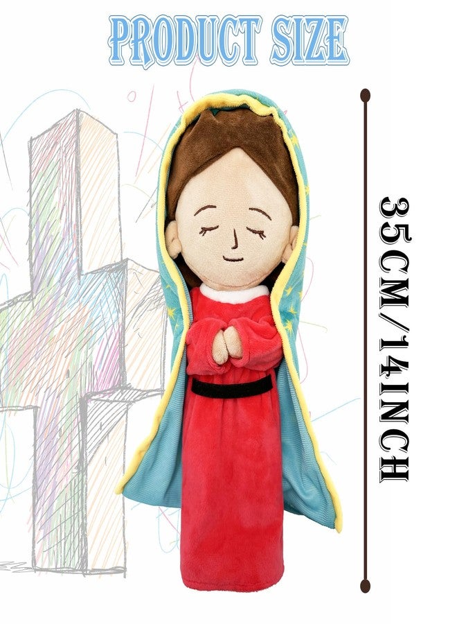 Yelakey Lady of Guadalupe Plush Mary Stuffed Doll Christ Religious Toys Savior Plush Christian Religious Figure Easter Christmas Decoration (Red) - Image 3