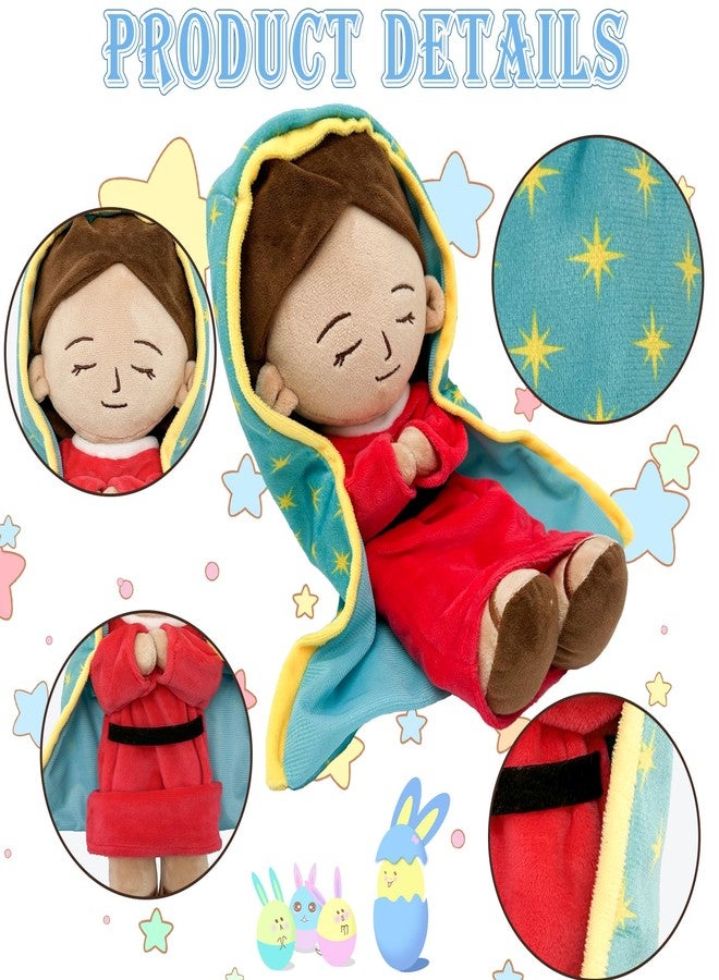 Yelakey Lady of Guadalupe Plush Mary Stuffed Doll Christ Religious Toys Savior Plush Christian Religious Figure Easter Christmas Decoration (Red) - Image 2