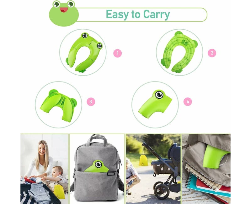 Green Frog Portable Foldable Potty Training Seat - Image 3