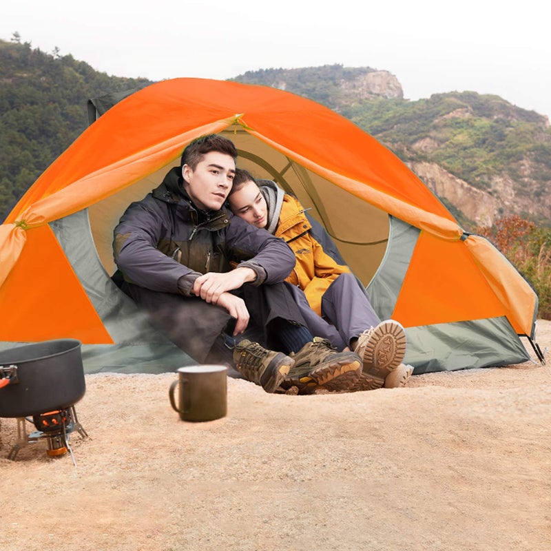 BISINNA 2/4 Person Camping Tent Lightweight Backpacking Tent Waterproof Windproof Two Doors Easy Setup Double Layer Outdoor Tents for Family Camping Hunting Hiking Mountaineering Travel - Image 2
