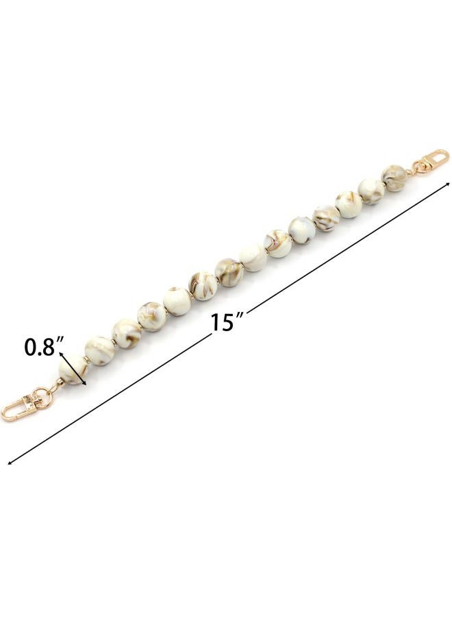 AUMEY Handbag Chain Straps Acrylic Purse Chain Strap Fashionable Replacement Purse Clutches Handles for Purse Handbags DIY Crafts, 15 inch of Each (YZL01-Beige) - Image 3