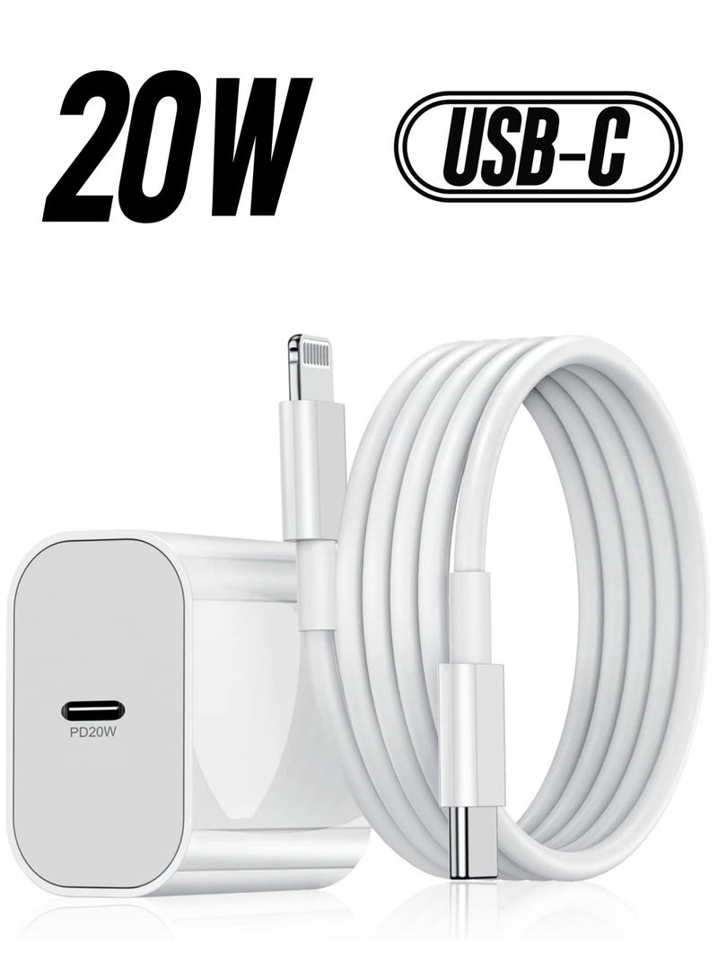 ELTRAZONE 2Pack 20W USB C Fast Charging and 2M USB C to C Cable Cord, Type C Wall Plug Power Adapter for iPad Pro 2022/2021/2020/2018,12.9/11/10.9 inch,iPad Air 4/5th - Image 1
