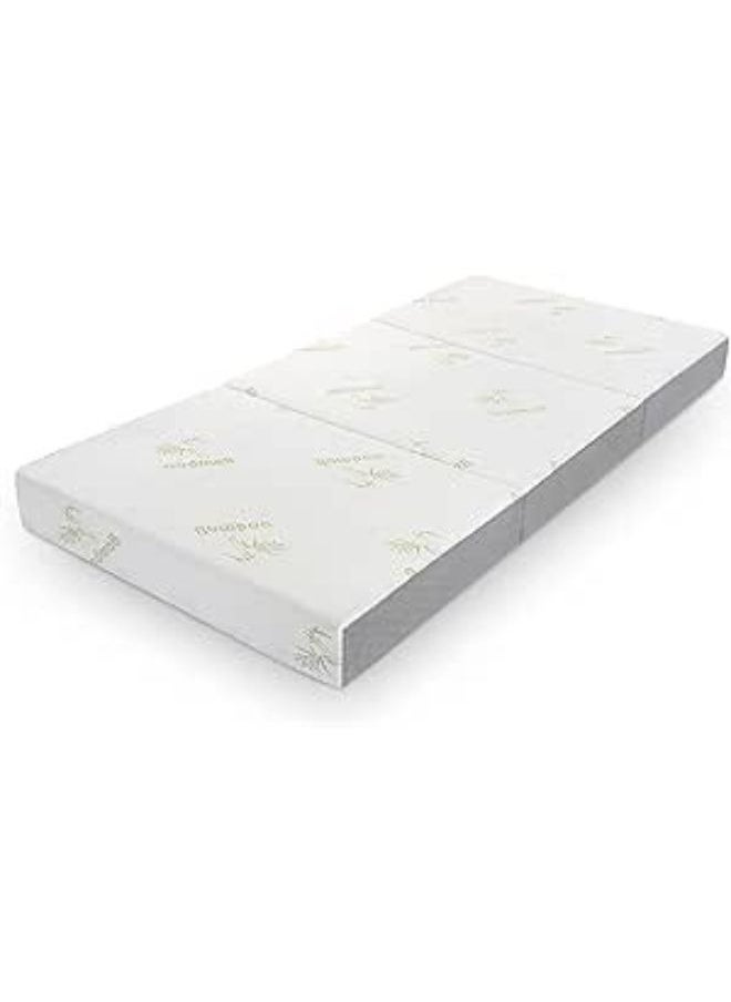 Harmony Home - Harmony Home 6-Inch Tri-Folding Mattress - Double Size with Storage Bag, Foldable Memory Foam Topper, Portable Floor Guest Bed with Removable Bamboo Cover (120 x 180 cm) - Image 1