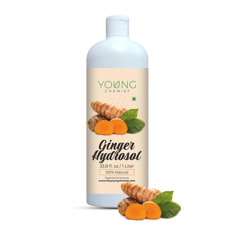 Young Chemist Pure And Natural Ginger Hydrosol Steam Distilled Purified Floral water Facial Aromatic Mist Soothing And Revitalizing Facial Toner In 1 Litre - Image 1