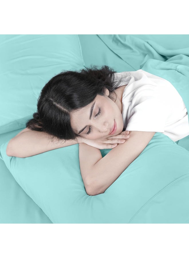 Utopia Bedding Twin XL Sheet Set â€“ 3 Piece Bed Sheets for Twin XL Size Bed, Soft and Breathable Microfiber, Includes 1 Fitted Sheet, 1 Flat Sheet and 1 Pillowcase (Spa Blue) - Image 5