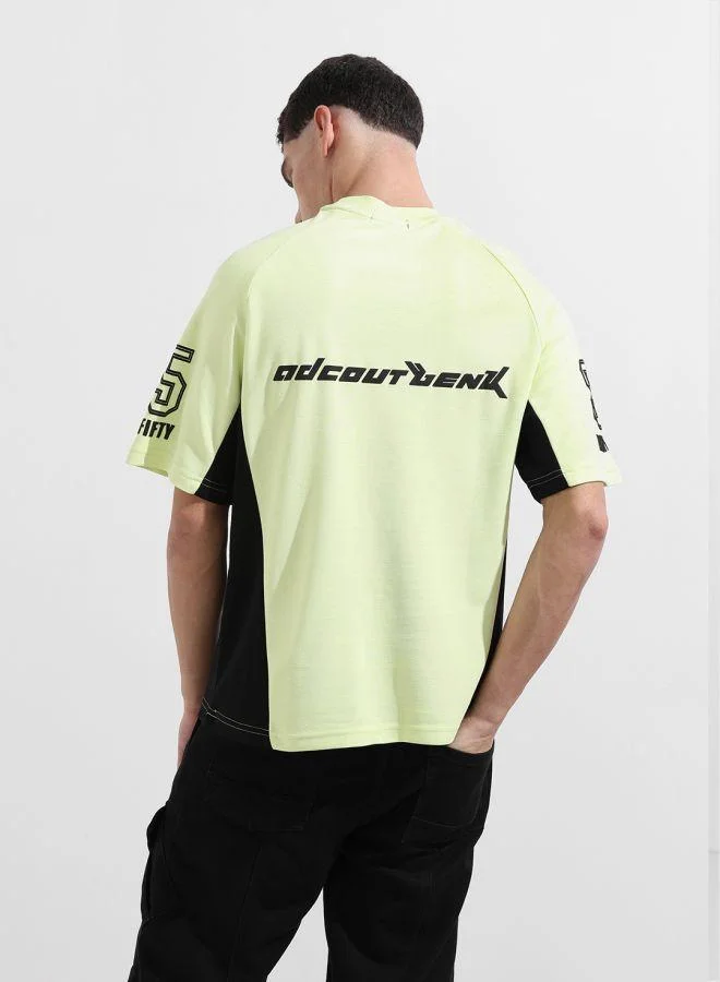 شركة المرآب الهندية Men Relaxed Fit Graphic Printed Crew Neck Half Sleeves T-Shirt