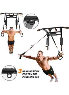 Yalla HomeGym Heavy Duty Pull Up Bar Multi Grip Wall Mounted Pull Up Bar Chin-Up Station with Hangers for Punching Bags Power Ropes Dip Station for Home Gym Strength Training Equipment  - Image 5