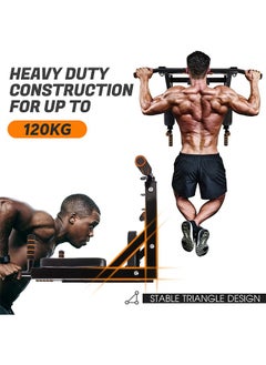 Yalla HomeGym Heavy Duty Pull Up Bar Multi Grip Wall Mounted Pull Up Bar Chin-Up Station with Hangers for Punching Bags Power Ropes Dip Station for Home Gym Strength Training Equipment  - Image 3