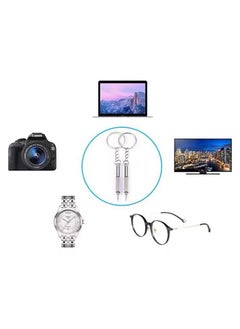 Generic 3 In 1 Mini Eyeglass Screwdriver With Key Chain Multifunction Eyeglass Screwdriver Sliver  - Image 2