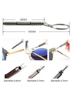 Generic 3 In 1 Mini Eyeglass Screwdriver With Key Chain Multifunction Eyeglass Screwdriver Sliver  - Image 4