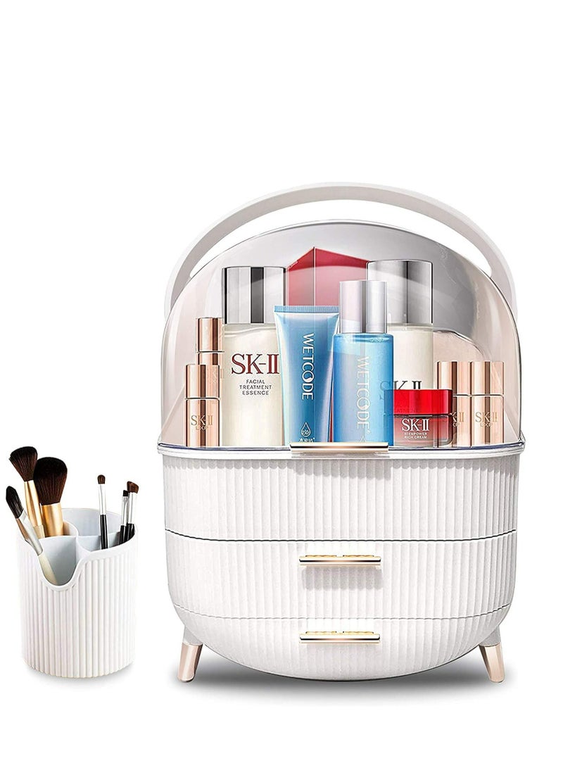 LIMOS Large cosmetic makeup organizer brush storage display case with drawers dust waterproof - Image 1