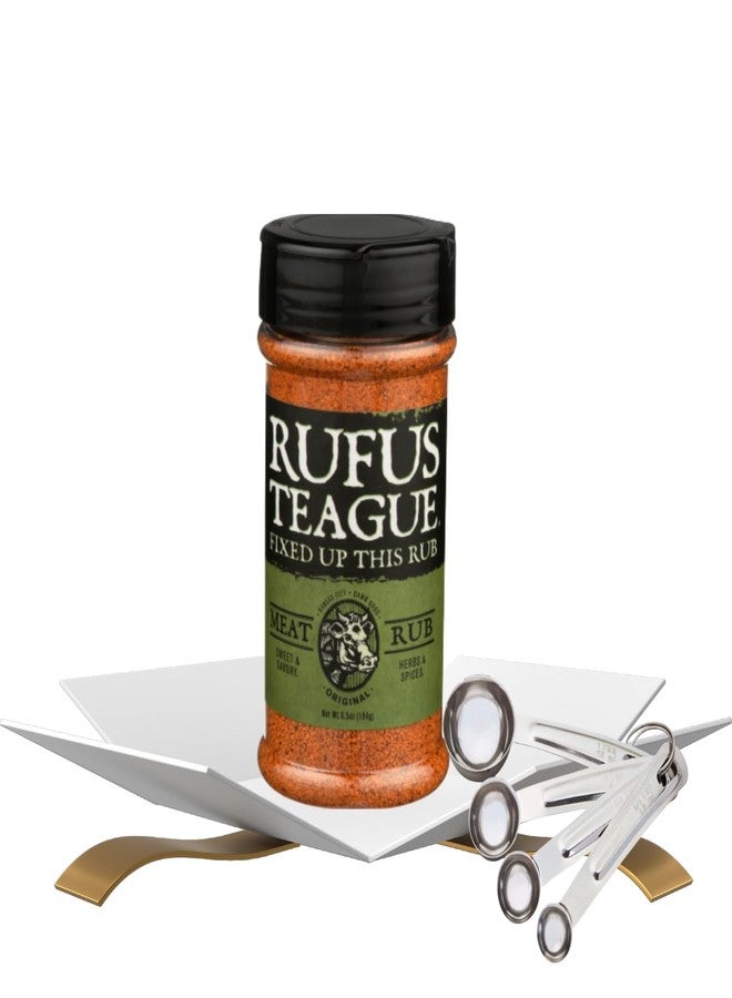 GROVE Rufus Teague Rub Original Meat 6.5 OZ Bundle with Measuring Spoon — Sweet and Smoky BBQ Seasoning for Grilling, Roasting, and Smoking Meats — Gift Set (2 Items) - Image 1
