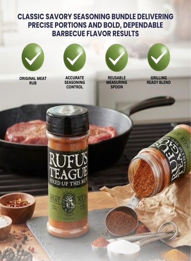 GROVE Rufus Teague Rub Original Meat 6.5 OZ Bundle with Measuring Spoon — Sweet and Smoky BBQ Seasoning for Grilling, Roasting, and Smoking Meats — Gift Set (2 Items) - Image 4