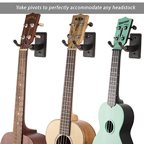 String Swing Ukulele Wall Mount Stand for Mandolin Ukele Banjo Concert Pineapple Soprano Tenor and Baritone Compatible Safety Home or Studio Accessories without Case Black CC11UK - Image 2